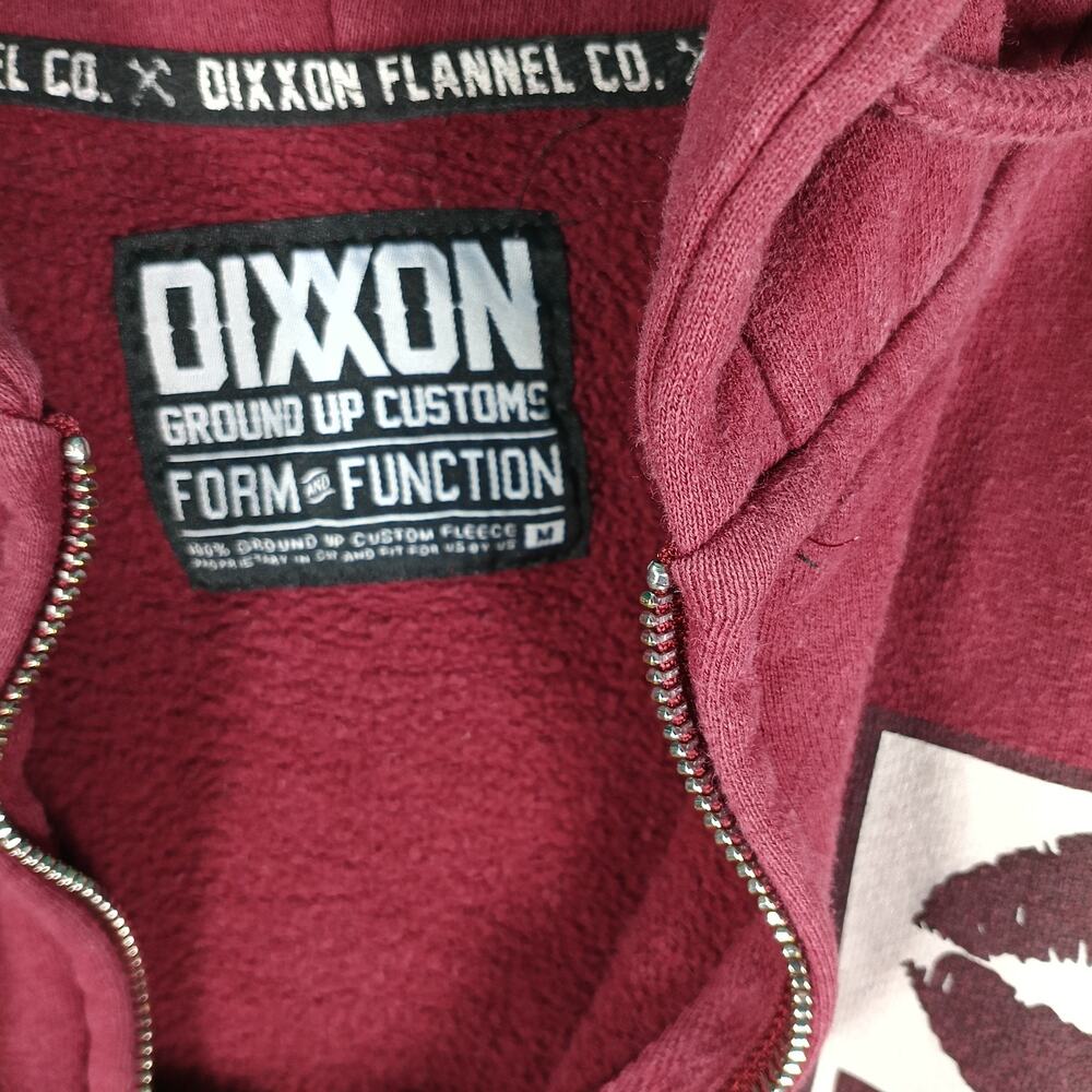 Vixxon Dixxon Hoodie Women Size Medium Burgundy Red Full Zip Lips - Picture 3 of 11